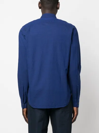 Aspesi Buttoned Long-sleeved Shirt In Blue