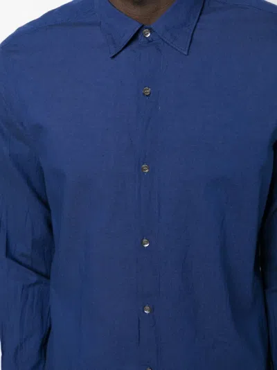 Aspesi Buttoned Long-sleeved Shirt In Blue