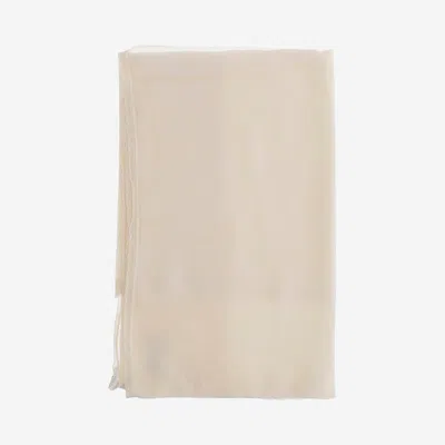 Faliero Sarti Ivory Silk And Modal Blend Scarf In Ivory