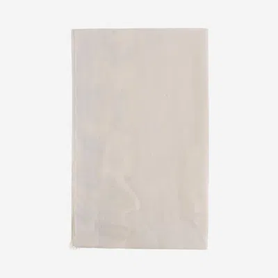 Faliero Sarti Ivory Silk And Linen Scarf With Fringed Edges In Ivory