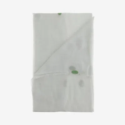 Faliero Sarti New Bonghino Silk Blend Scarf With Polka Dot Pattern In White