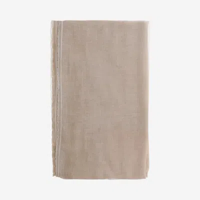 Faliero Sarti Rectangular Cashmere Blend Scarf With Lurex Accents In Beige