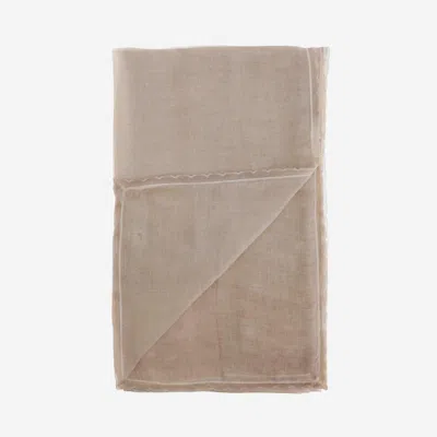 Faliero Sarti Rectangular Cashmere Blend Scarf With Lurex Accents In Beige