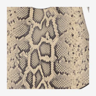 Jil Sander Python Print Leather Shoulder Bag In Red