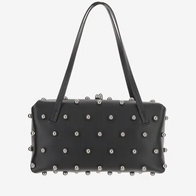 Jil Sander Goji Pillow Leather Shoulder Bag In Black