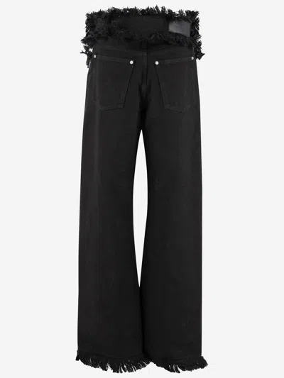 Ferragamo Frayed Edges Jeans In Black