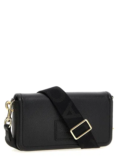 Marc Jacobs Mini Black Crossbody Bag With Engraved Logo In Black