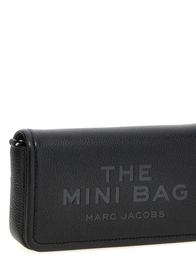Marc Jacobs Mini Black Crossbody Bag With Engraved Logo In Black