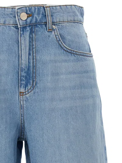 Marella Womens Barrel Wide-leg Denim Jeans Blue Jeans In Light Blue