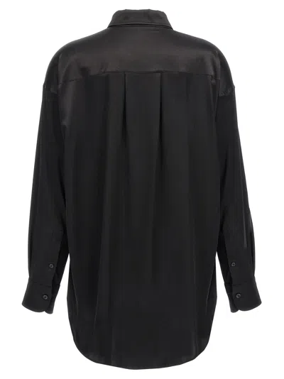 Tom Ford Stretch Silk Satin Relaxed Fit Shirt Clothing In Black