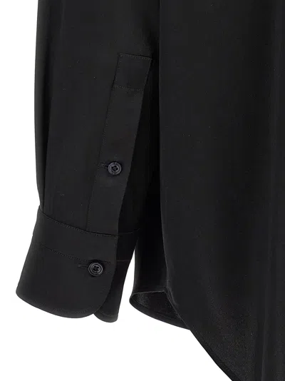 Tom Ford Stretch Silk Satin Relaxed Fit Shirt Clothing In Black