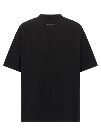 Fear Of God Eternal Black Crewneck T-shirt With Tonal Embroidery On The Front And Logo Patch On The Rear In Cott In Black