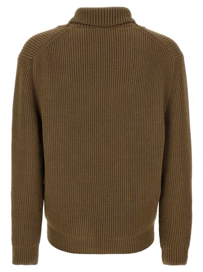 Tom Ford Ribbed Texture Shawl Collar Front Pockets In Brown