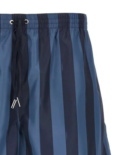 Fendi Pequin Nylon Swim Boxer In Blue