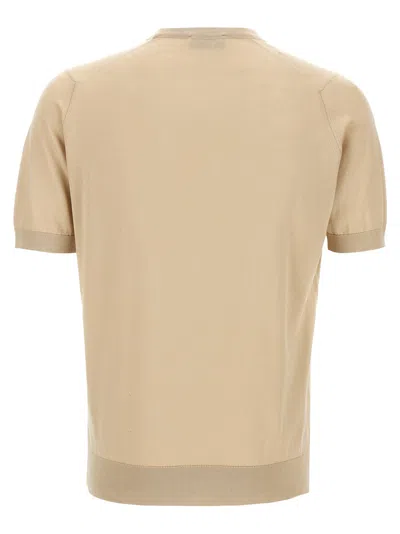 John Smedley "kempton" Crew Neck T-shirt In Beige