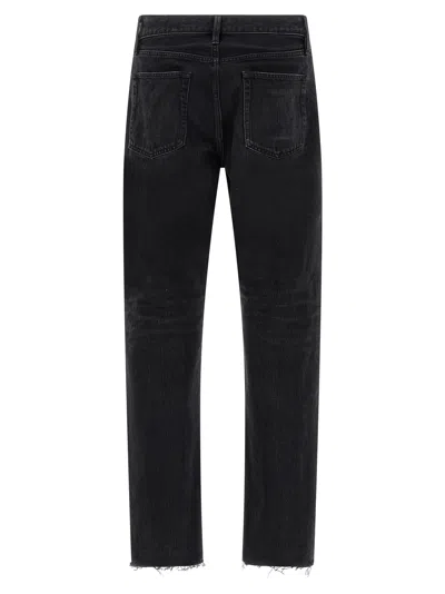 Fear Of God 5 Pocket Denim With Belt Loops And Frayed Hem In Black