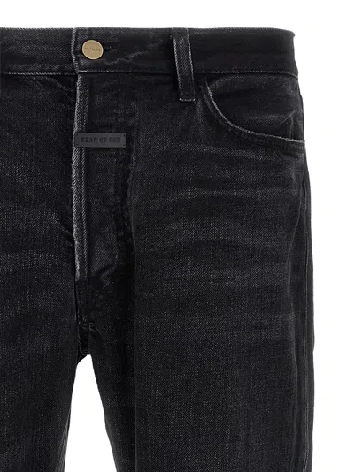 Fear Of God 5 Pocket Denim With Belt Loops And Frayed Hem In Black