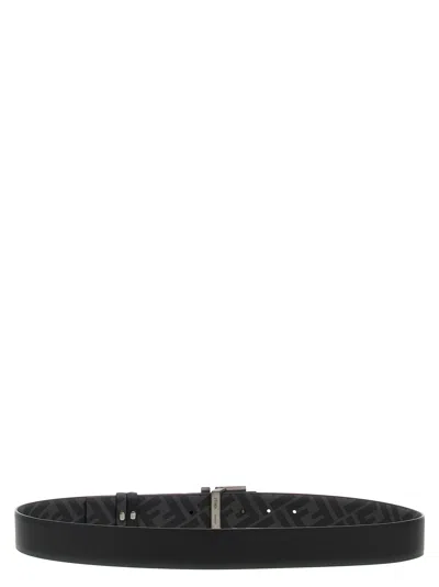 Fendi Men's Squared Ff Reversible Belt In Black
