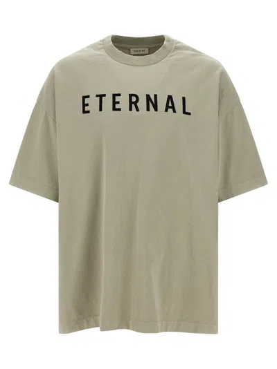 Fear Of God Eternal Grey Crewneck T-shirt With Embroidery On The Front And Logo Patch On The Rear In Cotton Man In Gray