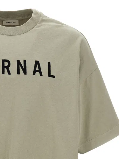 Fear Of God Eternal Grey Crewneck T-shirt With Embroidery On The Front And Logo Patch On The Rear In Cotton Man In Gray
