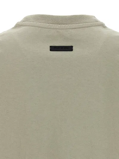Fear Of God Eternal Grey Crewneck T-shirt With Embroidery On The Front And Logo Patch On The Rear In Cotton Man In Gray