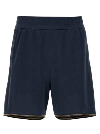 Fendi Ff Jacquard Shorts In Blue