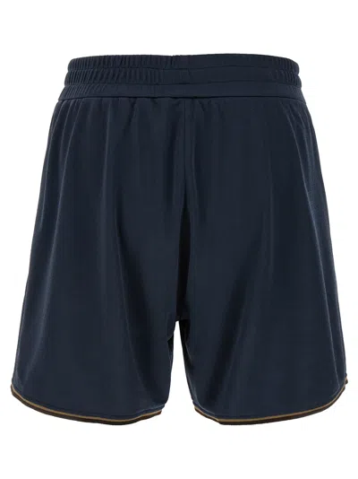Fendi Ff Jacquard Shorts In Blue