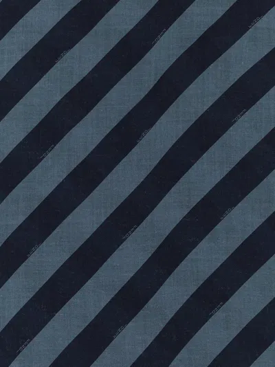 Fendi Men Embroidered Wool And Linen Scarf In Blue