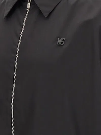 Givenchy Chemise Zippée À Détail 4g In Black