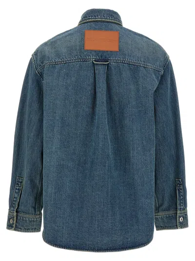 Jil Sander Denim Jacket Featuring Chest Pocket And Contrast Stitching In Blue