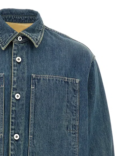 Jil Sander Denim Jacket Featuring Chest Pocket And Contrast Stitching In Blue