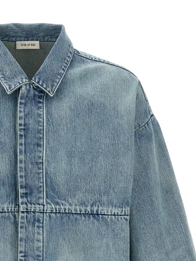 Fear Of God Denim Trucker Casual Jackets And Parka Blue In Blue