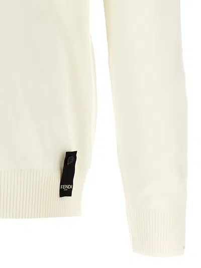 Fendi White Virgin Wool Sweater In White
