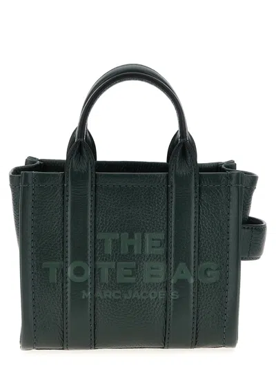 Marc Jacobs Compact Leather Tote With Embossed Signature Detail In Green