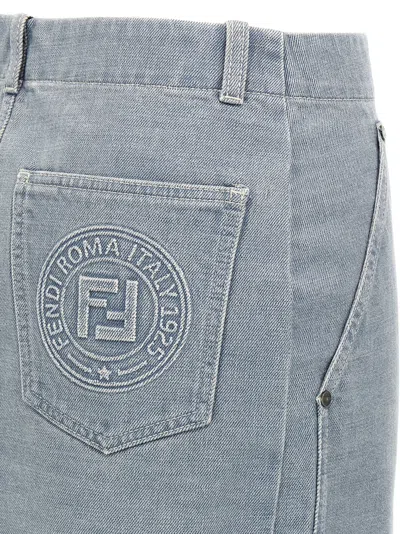 Shop Fendi 'go To' Skirt In Gray