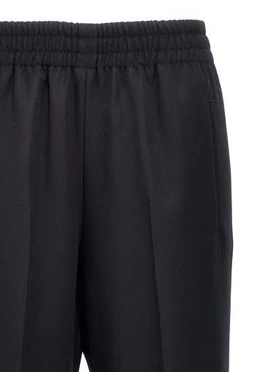 Golden Goose Elastic Waistband Straight Leg Trousers In Blue