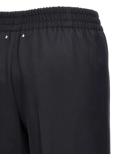 Golden Goose Elastic Waistband Straight Leg Trousers In Blue