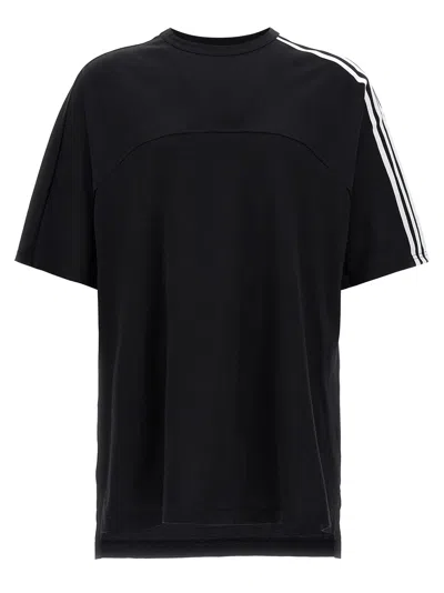 Y-3 Y 3 3 Stripes Crew Neck T Shirt In Black