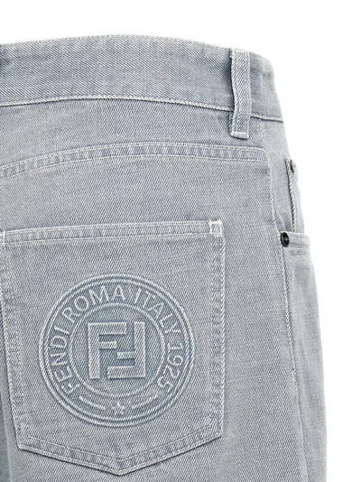 Fendi Tailored Shorts With Pockets And Loops In Gray