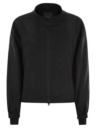 Herno Laminar Bomber Jacket With Zip In Black