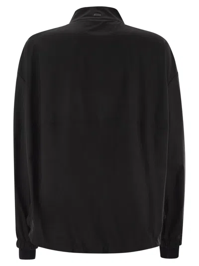 Herno Laminar Bomber Jacket With Zip In Black