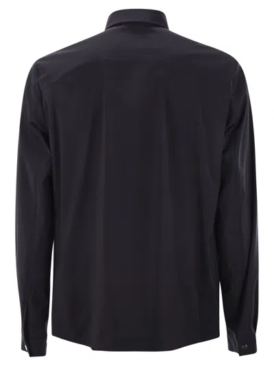 Herno Shirt-cut Jacket In Tech Wool In Blue