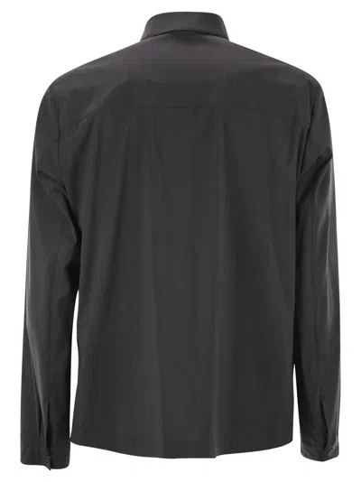 Herno Men Shirt-cut Jacket In Tech Wool In Anthracite