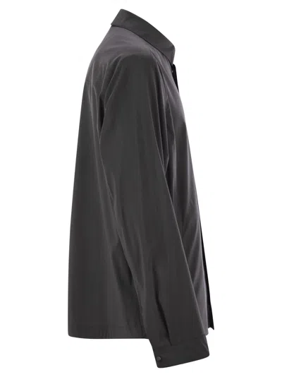 Herno Men Shirt-cut Jacket In Tech Wool In Anthracite