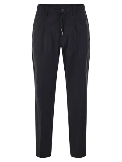 Herno Tech Wool Trousers In Blue