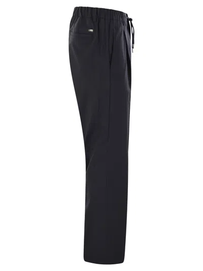 Herno Tech Wool Trousers In Blue