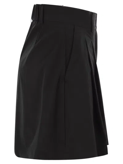 Herno Pleated Detail Shorts In Black
