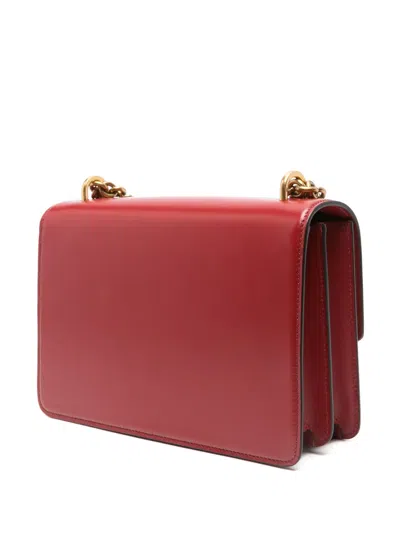 Valentino Garavani Vain Vlogo Leather Shoulder Bag In Red