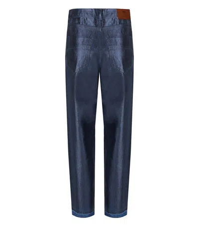 Elisabetta Franchi Oltremare Laminated Baggy Jeans