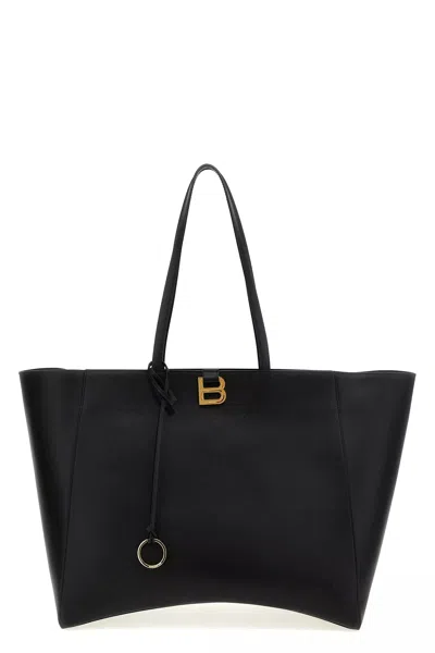 Balenciaga Hourglass Soft Tote Large Shopping Bag In Black